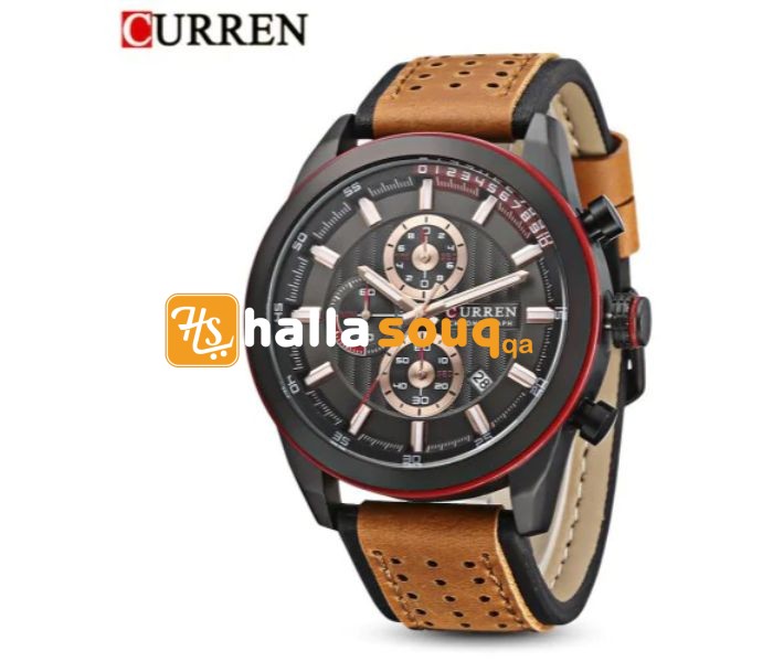 Curren 8292 Analog Quartz Curren Watch For Men - Brown And Black