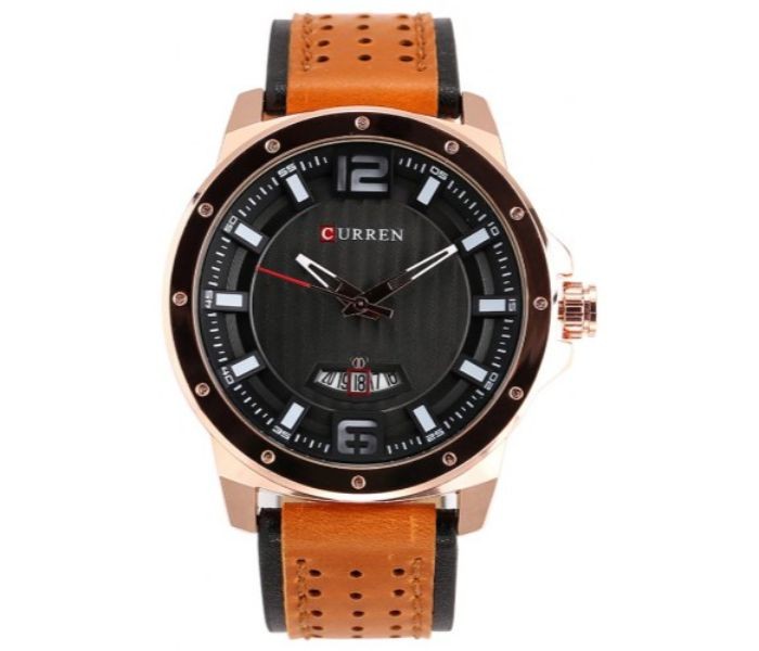 Curren 8293 Analog Quartz Curren Watch For Men - Khaki and Black