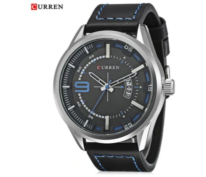 Curren 8295 Analog Quartz Curren Watch For Men - Black And Blue