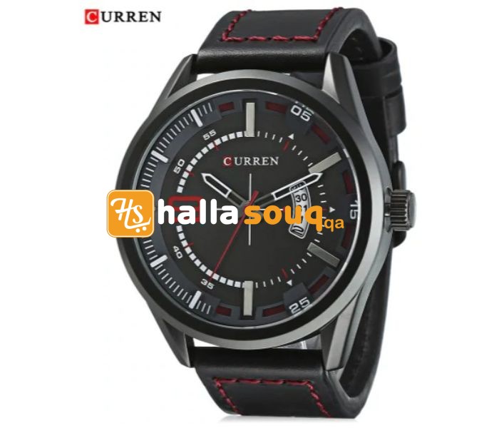 Curren 8295 Analog Quartz Curren Watch For Men - Black And Red