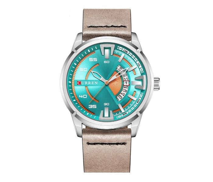 Curren 8298 Casual Analog Curren Watch For Men - Grey And Green