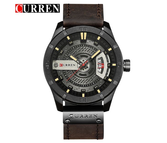 Curren 8301 Analog Quartz Curren Watch For Men - Black And Brown