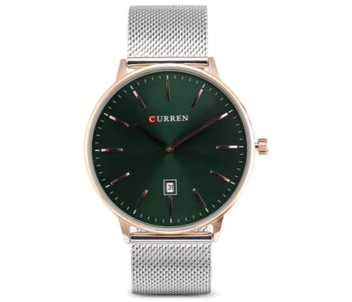 Curren 8302 Stainless Steel Analog Quartz Curren Watch For Men - Green And Silver