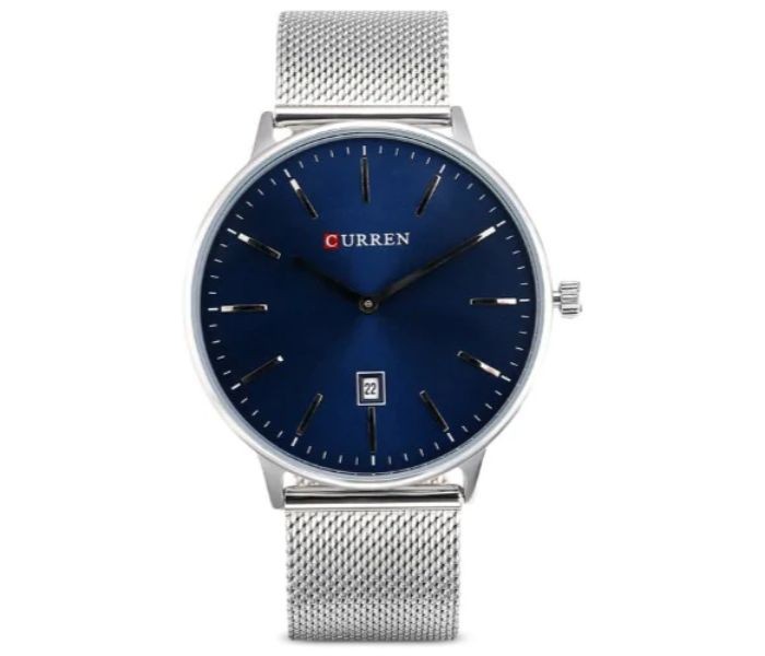 Curren 8302 Stainless Steel Analog Quartz Curren Watch For Men - Silver And Blue