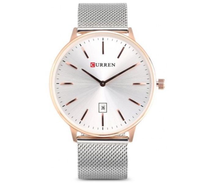 Curren 8302 Stainless Steel Analog Quartz Curren Watch For Men - Silver And Gold