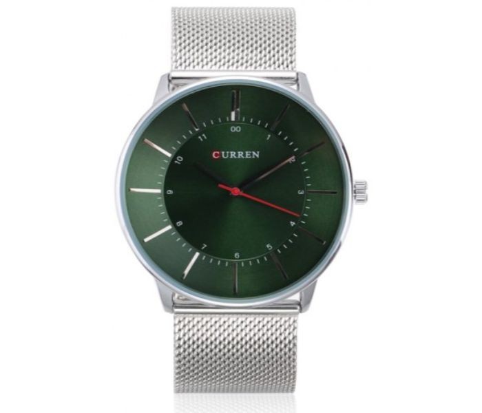 Curren 8303 Analog Quartz Curren Watch For Men - Silver and Green