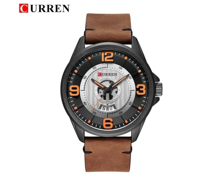 Curren 8305 Fashion Quartz Curren Watch For Men - Coffee and Black