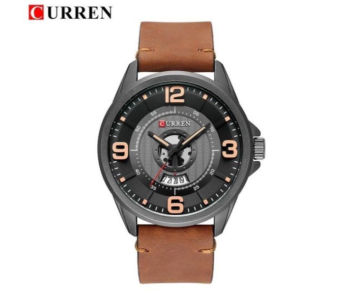 Curren 8305 Fashion Quartz Curren Watch For Men - Khaki and Black