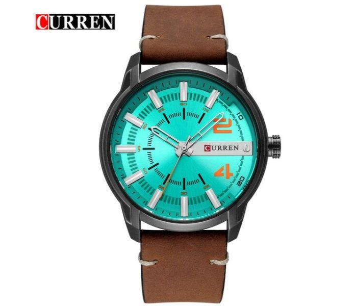 Curren 8306 Fashion Sport Curren Watch For Men - Brown and Green