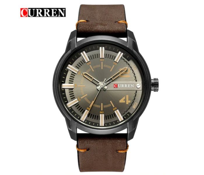 Curren 8306 Fashion Sport Curren Watch For Men - Brown and Grey