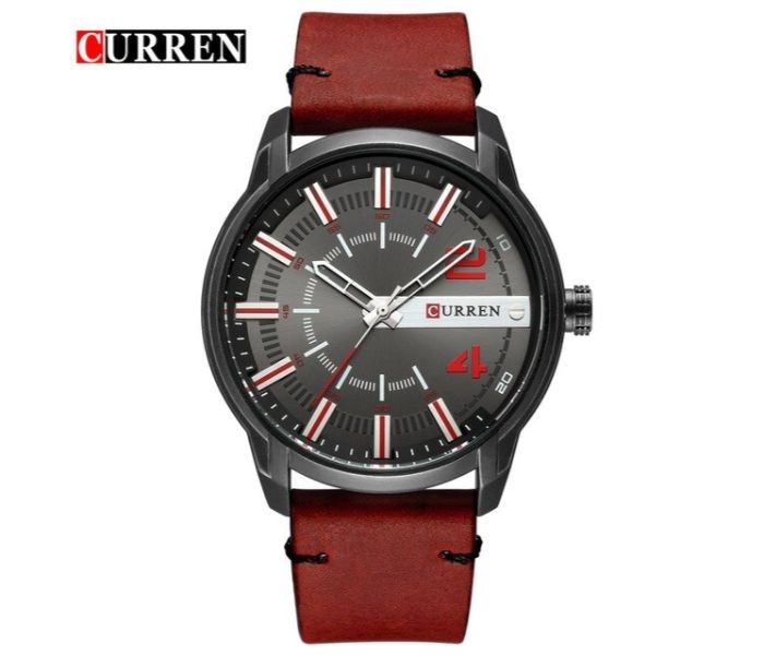 Curren 8306 Fashion Sport Curren Watch For Men - Red and Black