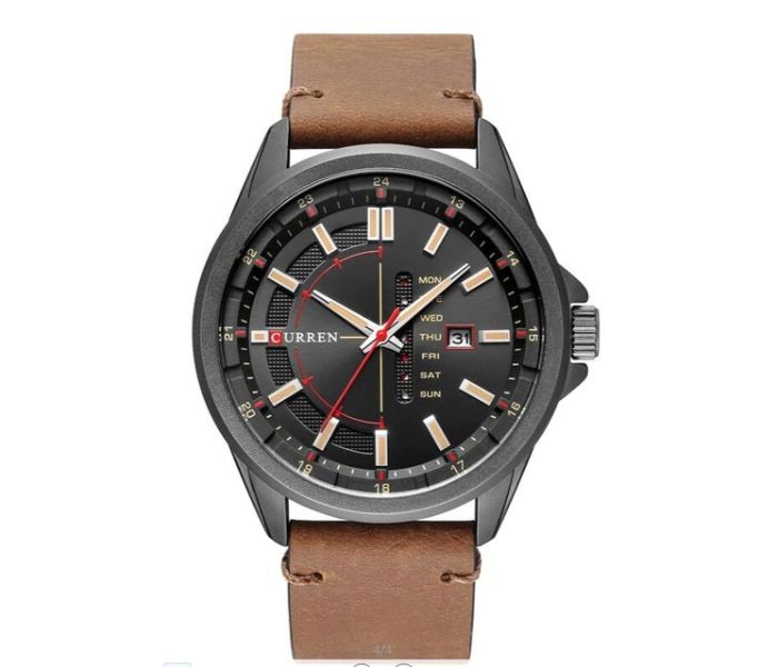 Curren 8307 Luxury Quartz Curren Watch For Men - Coffee and Black