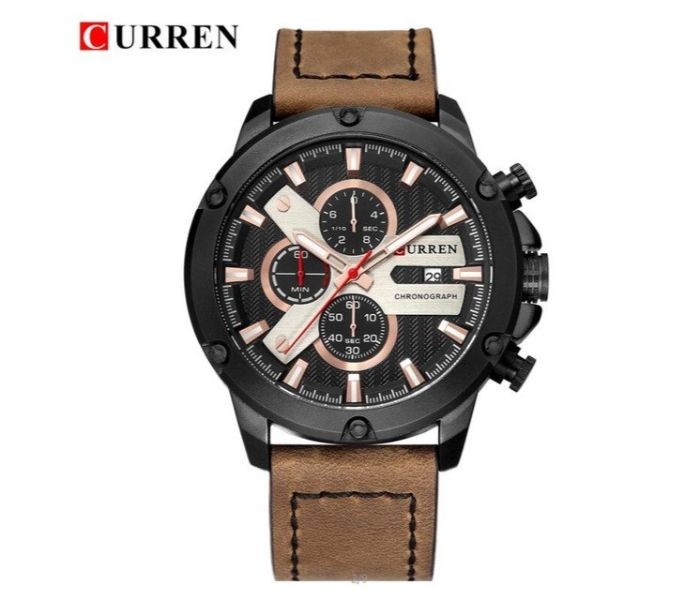 Curren 8308 Fashion Quartz Curren Watch For Men - Brown and Black