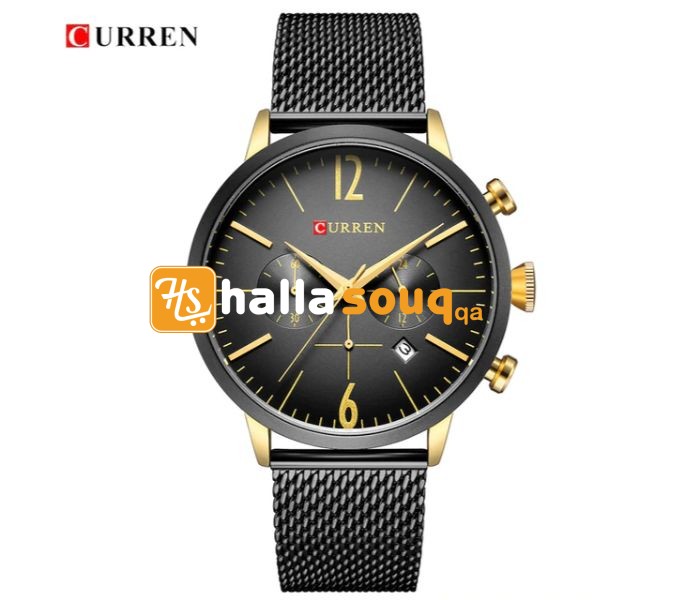 Curren 8313 Luxury Quartz Curren Watch For Men - Black And Gold