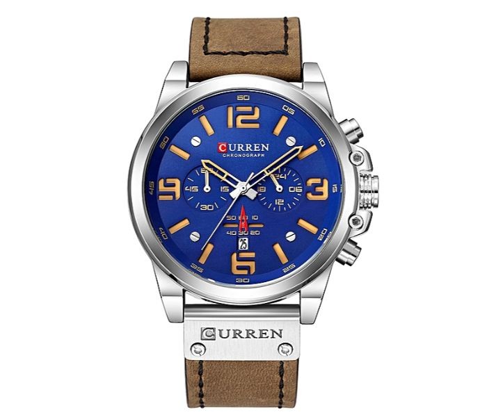 Curren 8314 Luxury Military Sport Curren Watch For Men - Brown And Blue