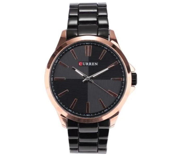 Curren 8322 Waterproof Quartz Curren Watch For Men - Black And Rose Gold