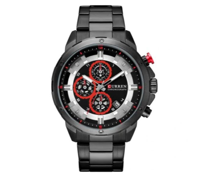 Curren 8323 Stainless Steel Analog Curren Watch For Men - Black And Red