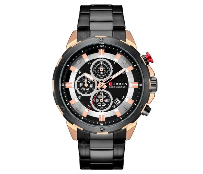 Curren 8323 Stainless Steel Analog Curren Watch For Men - Black And Rose Gold