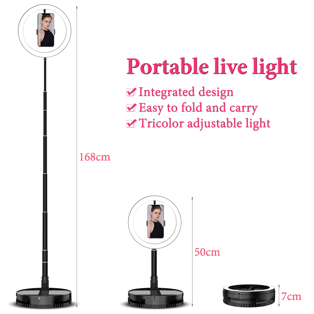 G1 10 inch Retractable LED Ring Light for Makeup Photography Video Light