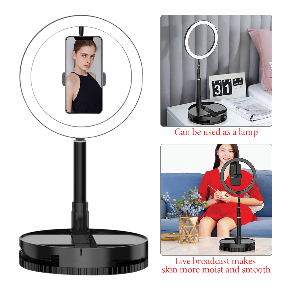 G1 10 inch Retractable LED Ring Light for Makeup Photography Video Light