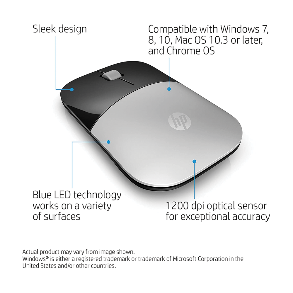 HP Z3700 (X7Q44AA) Wireless Mouse - Silver