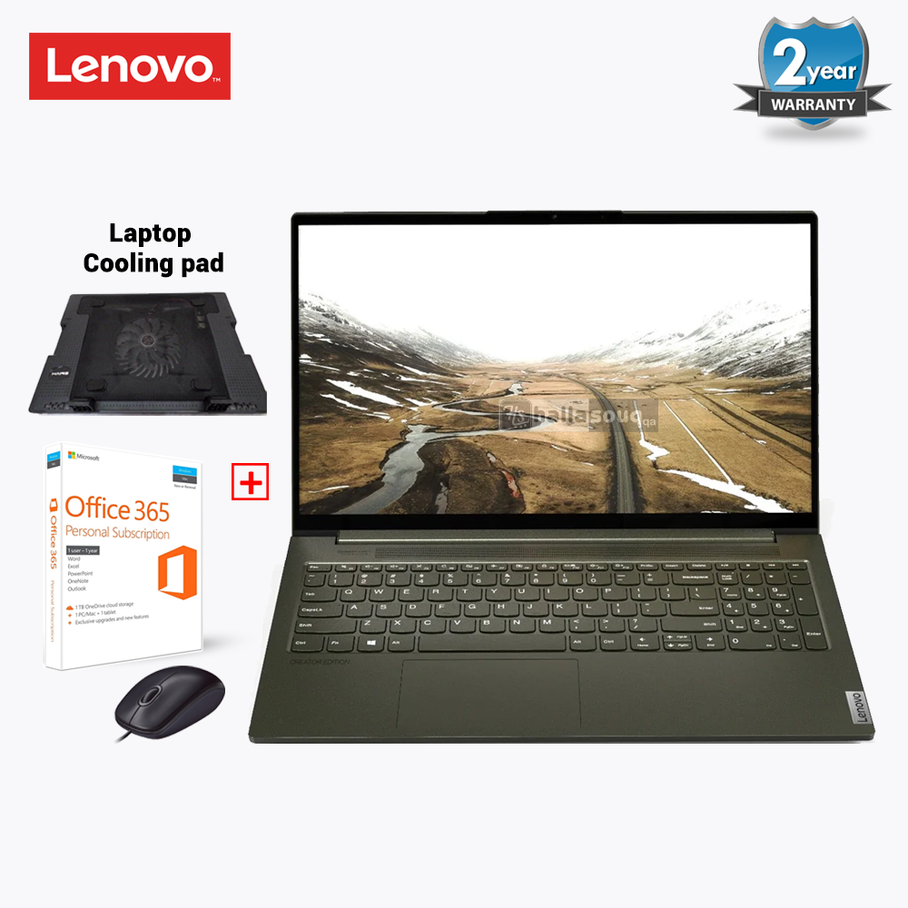 Lenovo Ideapad Yoga Creator 7 (82DS001LAX) Core i7, 16GB RAM, 1TB SSD, 15.6  Inch FHD,  2 Years Warranty + MS Office 365, Windows 10 - Dark Moss