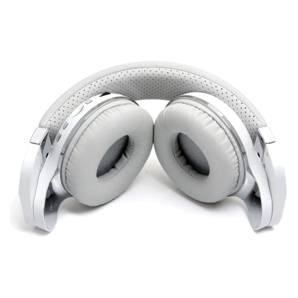 Bluedio T2 Plus Wireless Bluetooth V5.0 Stereo Headphones with Mic/Micro SD Card Slot/FM Radio Turbine Series - White