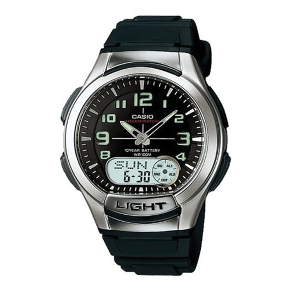 Casio AQ-180W-1BDF Mens Casual Analog and Digital Watch Black
