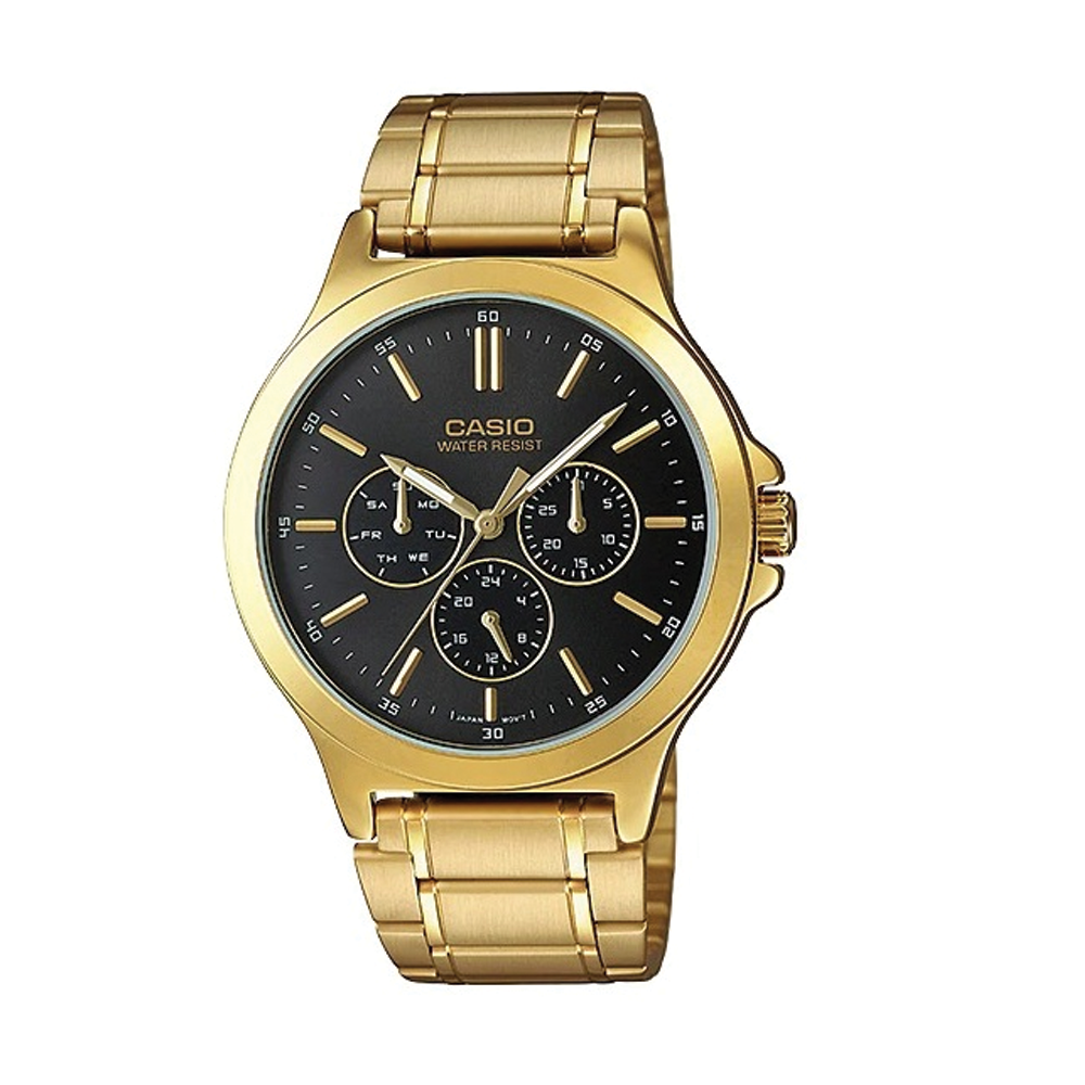 Casio MTP-V300G-1ADF Mens Analog Watch Black and Gold