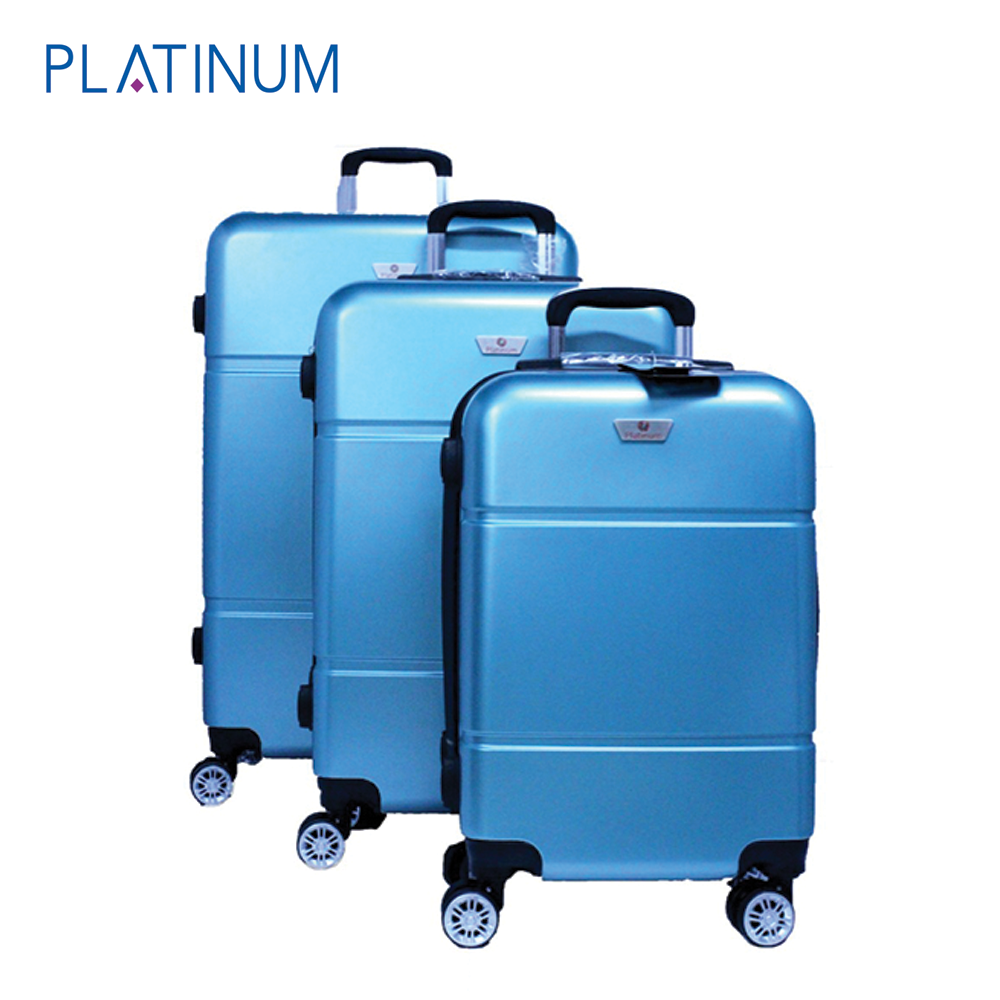 Platinum RA8729 4 Wheels Unbreakable Hard Travel Trolley Bag Set of 3 Pieces - Blue