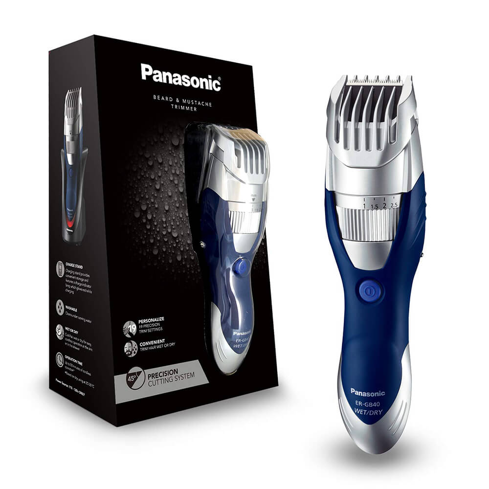 Panasonic ER-GB40 Wet/Dry Washable Cordless Trimmer - Blue