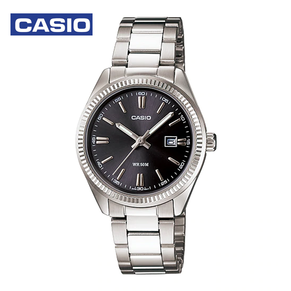Casio LTP-1302D-1A1VDF (CN) Womens Analog Watch Black and Silver