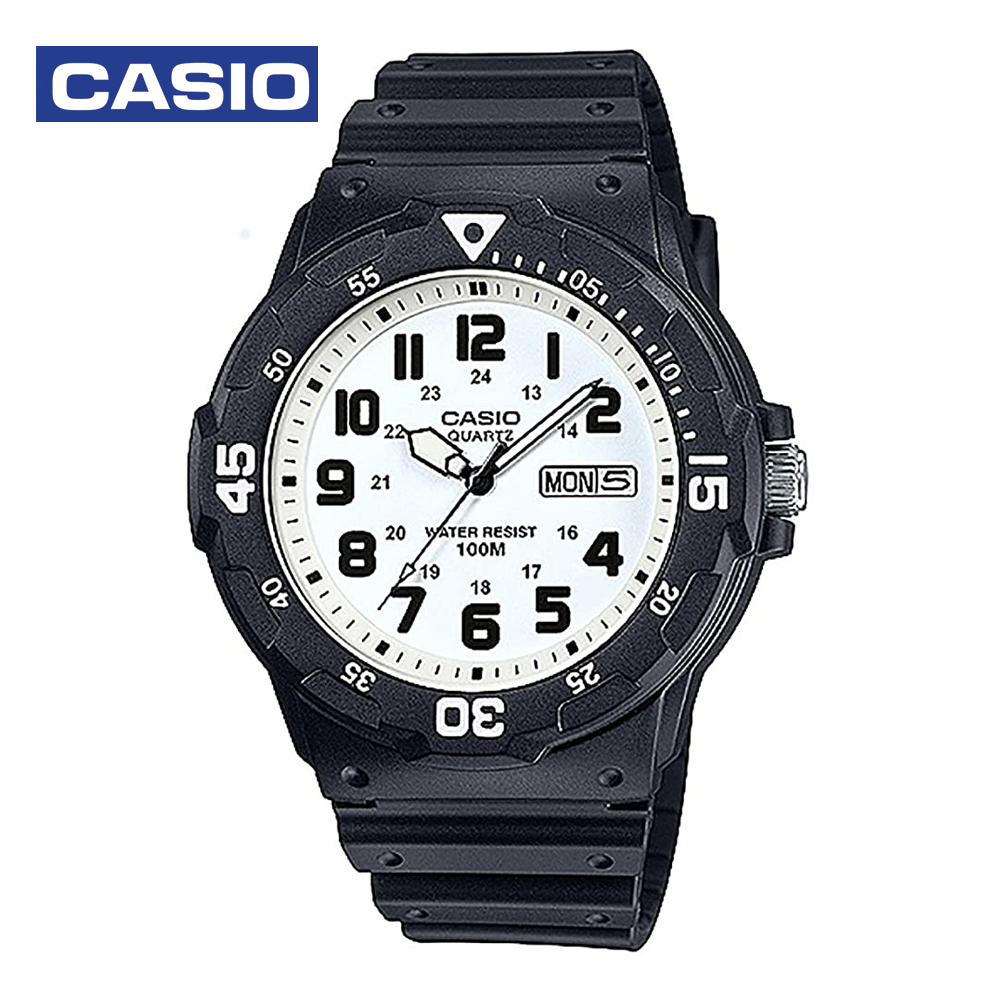 Casio MRW-200H-7BDF Mens Analog Watch Black and White