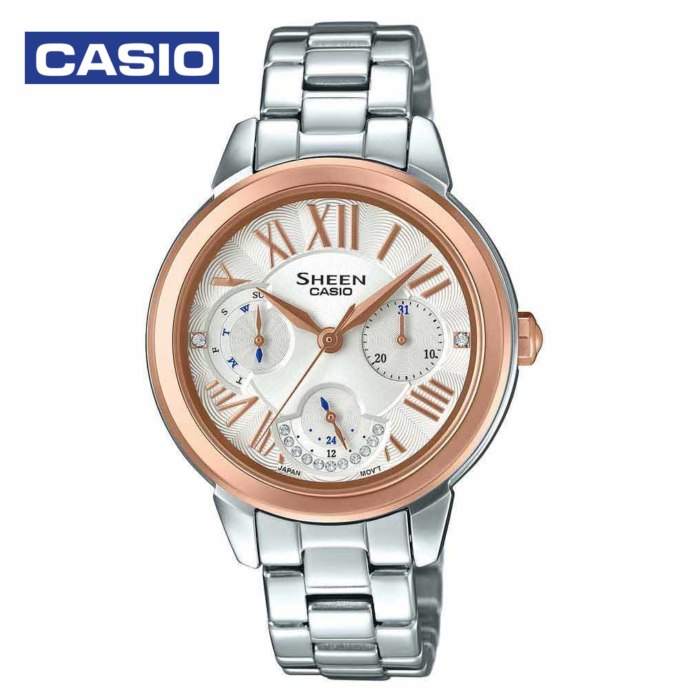 Casio Sheen SHE3059SG-7AUDR Womens Analog Watch Silver