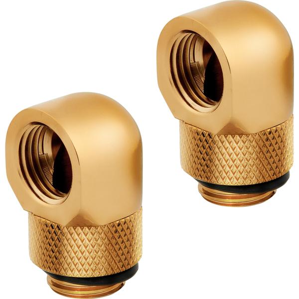 Corsair Hydro X Series 90° Rotary Adapter Twin Pack - Gold