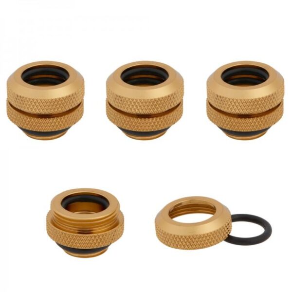 Corsair Hydro X Series XF Hardline 14mm Compression Fittings 4 Pack - Gold