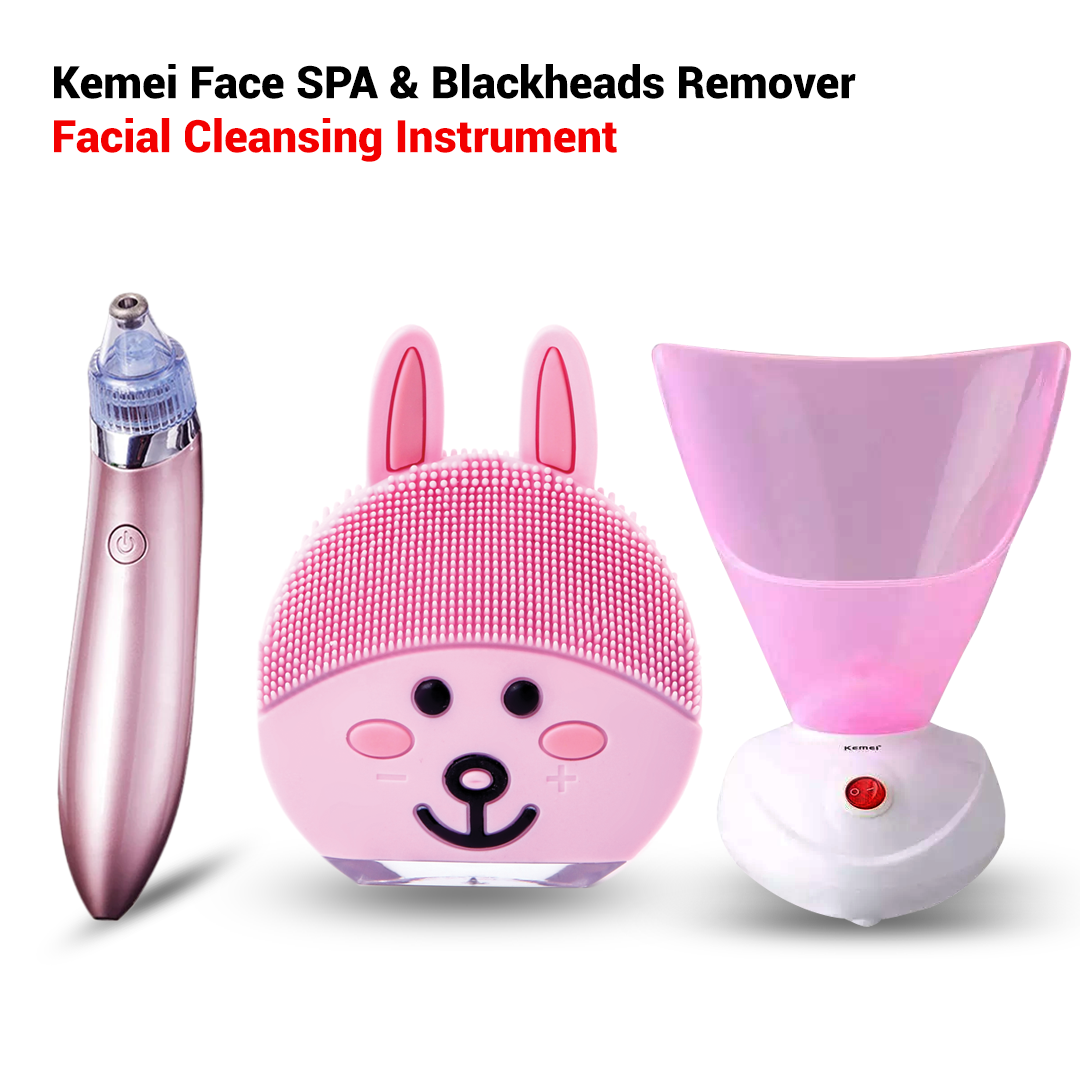 Kemei Face SPA and Blackheads Remover Facial Cleansing Massager Combo