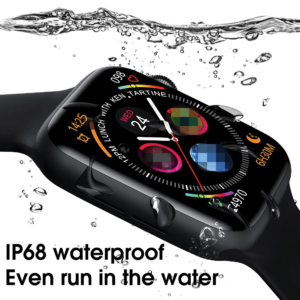 W26+ Smart Watch with IP68 Waterproof and Heart Rate Blood Pressure Monitor - Black