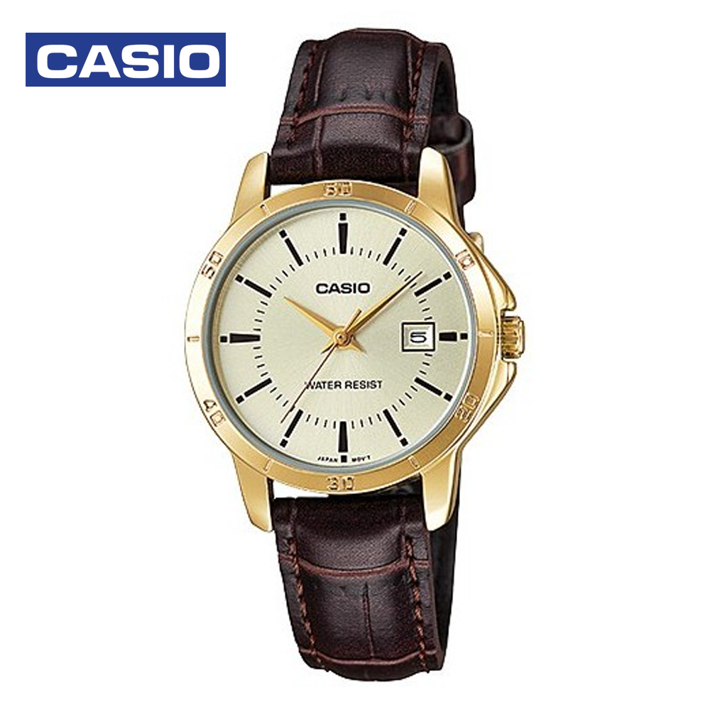 Casio LTP-V004GL-9BDF Womens Analog Watch Brown and Beige