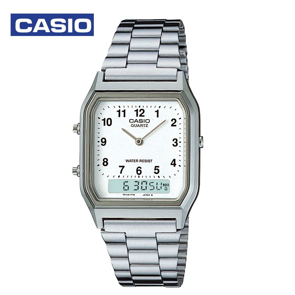 Casio AQ-230A-7BMQ (CN) Mens Casual Analog and Digital Watch Silver