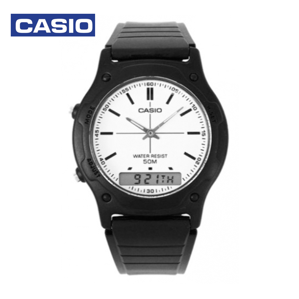 Casio AW-49H-7EVDF (CN) Mens Analog and Digital Watch Black and White