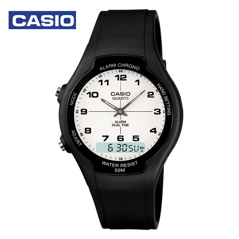 Casio AW-90H-7BVDF Mens Analog and Digital Watch Black
