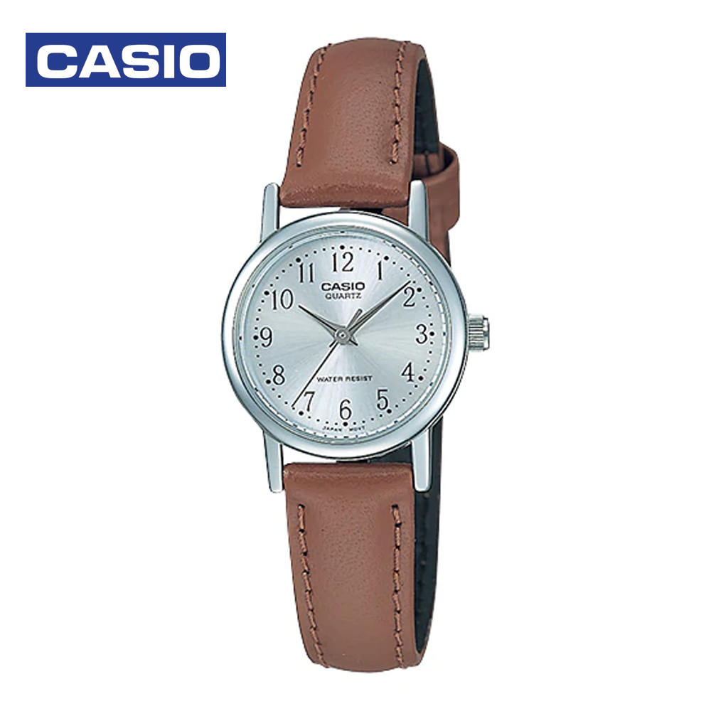 Casio LTP-1095E-7B Womens Analog Watch Brown and Silver
