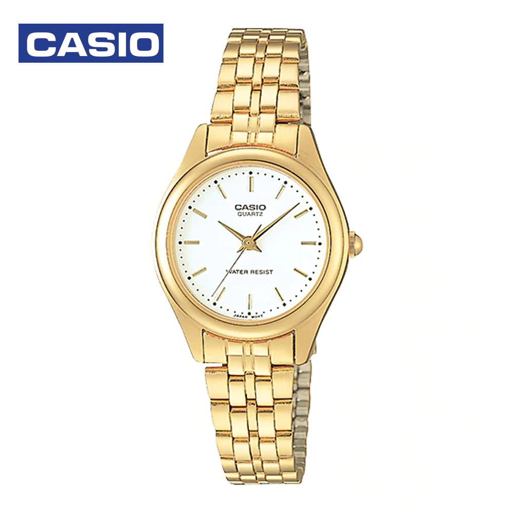 Casio LTP-1129N-7ADF Womens Analog Watch Gold and White