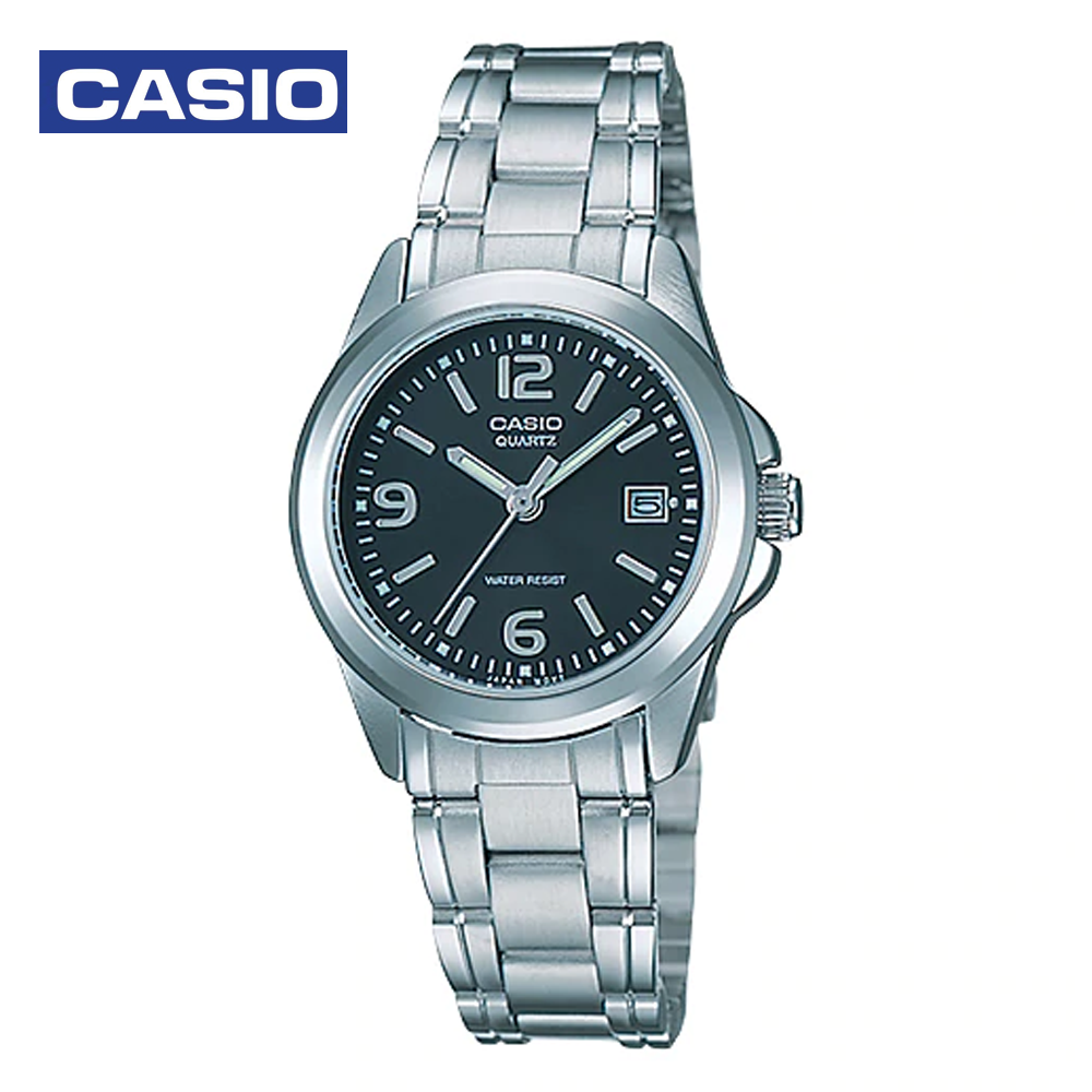 Casio LTP-1215A-1ADF (CN) Womens Analog Watch Black and Silver