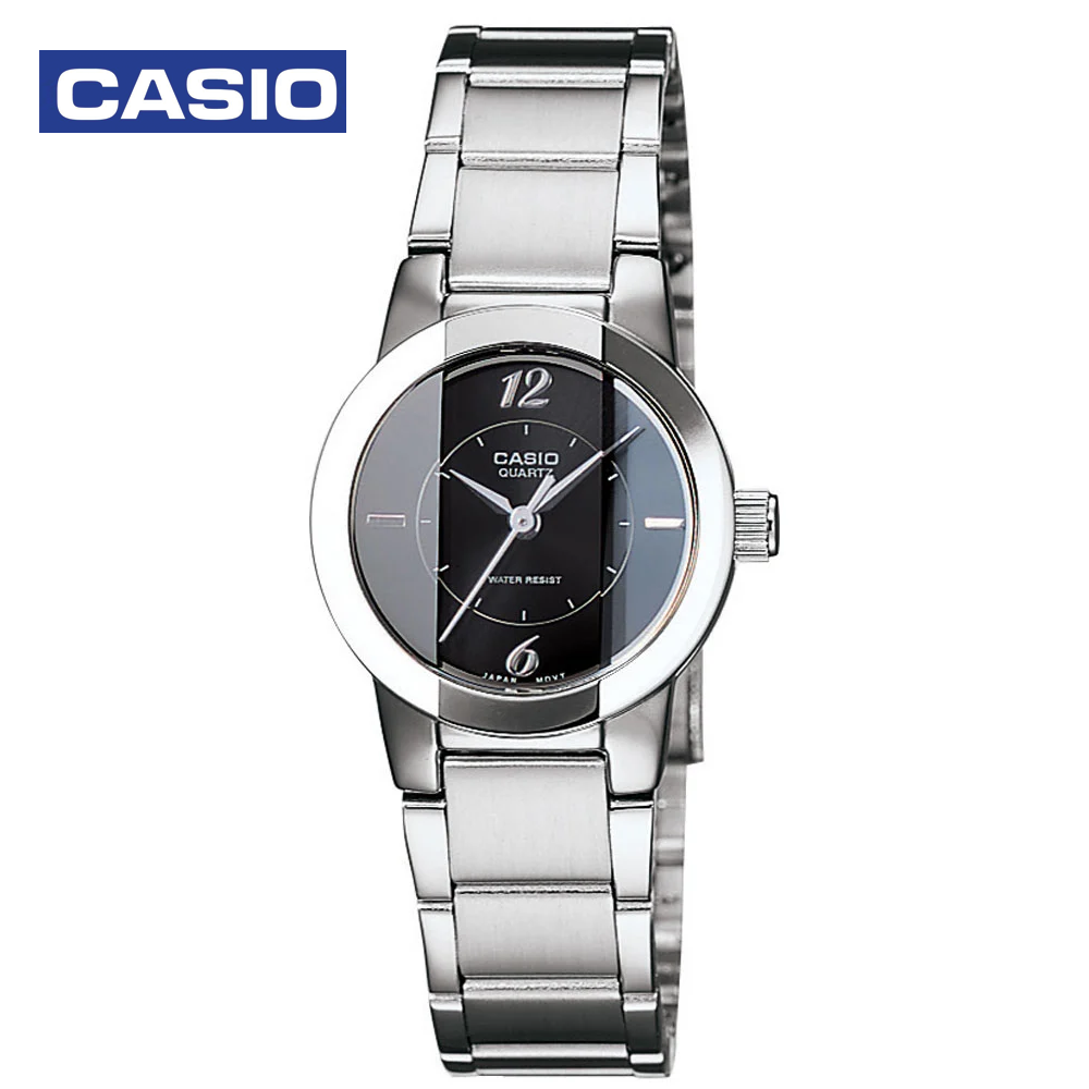 Casio LTP-1230D-1CDF Womens Analog Watch Black and Silver