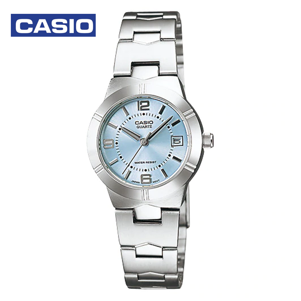 Casio LTP-1241D-2ADF Womens Analog Watch Silver and Blue