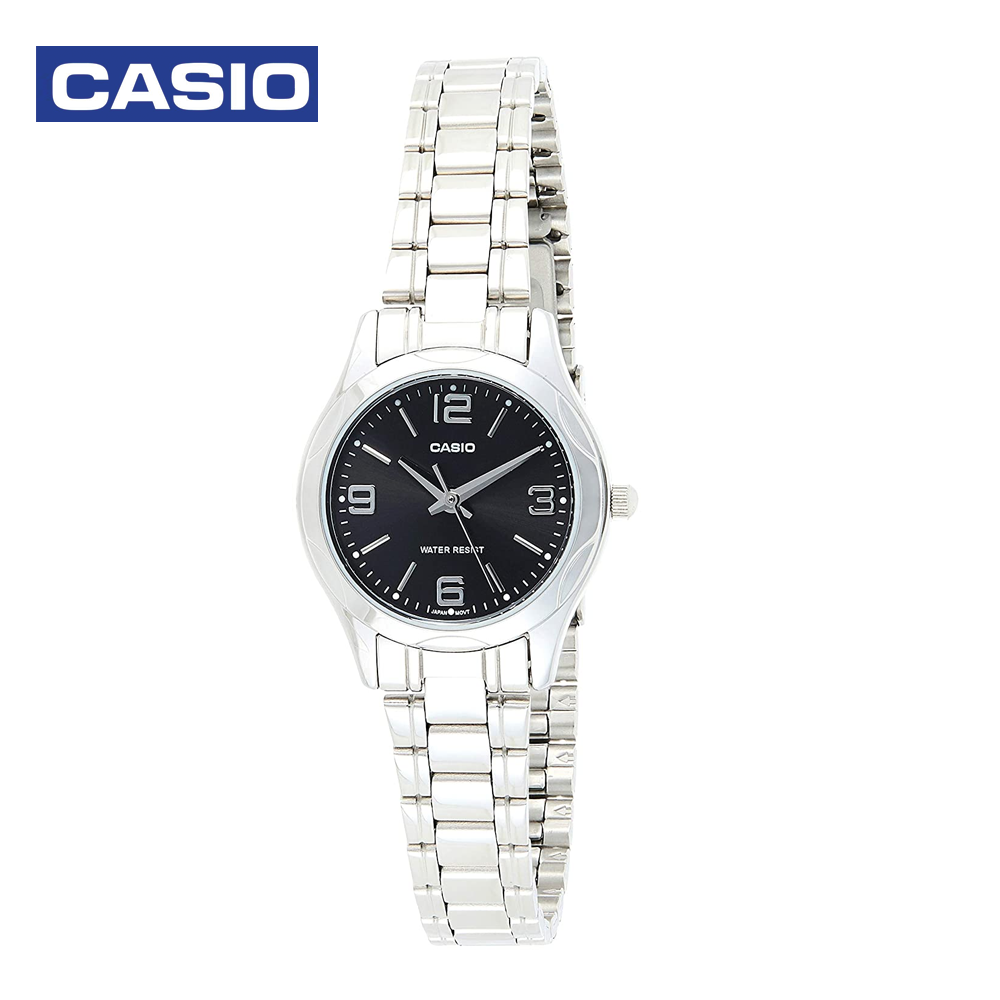 Casio LTP-1275D-1A2DF Womens Analog Watch Black and Silver