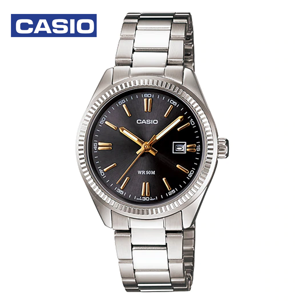 Casio LTP-1302D-1A2VDF (CN) Womens Analog Watch Black and Silver