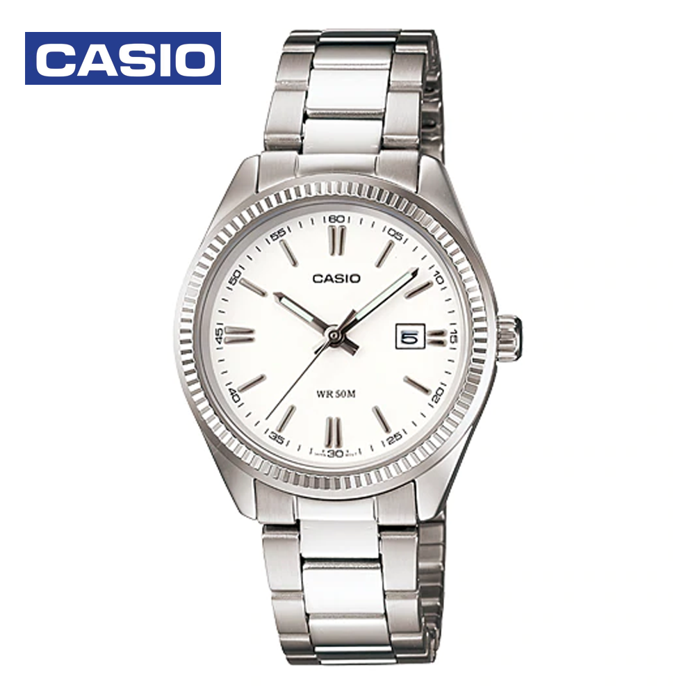 Casio LTP-1302D-7A1VDF (CN) Womens Analog Watch Silver and White